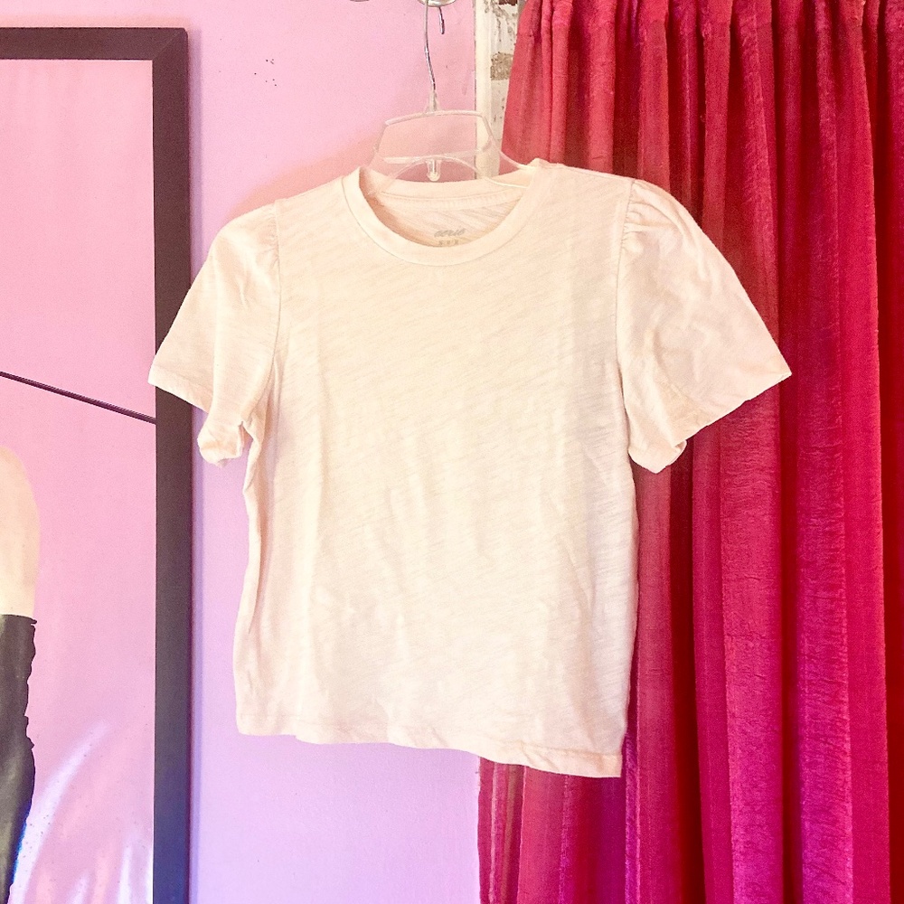 Aerie Pale Pink Cropped Baby Tee Essential Minimalist Stylish Top Women’s Medium